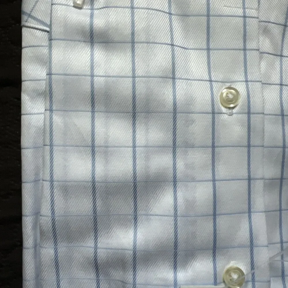 Paul Fredrick 140’s Two Ply Egyptian Cotton Light Blue Monogrammed EDE 16-34 NWT